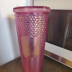 Srarbucks Disney Pink Studded Tumbler with Straw